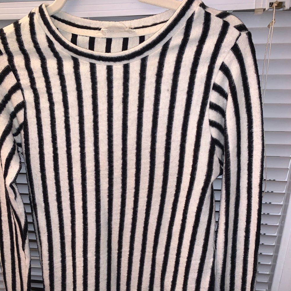 Zara striped sweater, black and cream colored